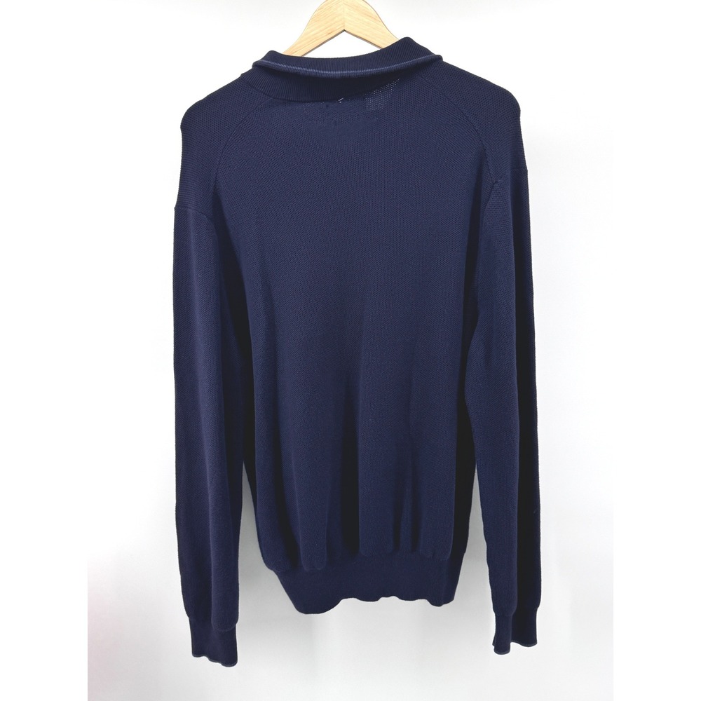 Polo Ralph Lauren Quarter Zip Sweater Mens XL Navy Blue Pima Cotton - Picture 5 of 14